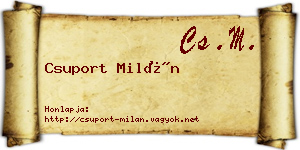Csuport Milán névjegykártya